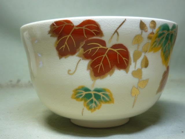 ♥仁清写し♥　銀菱　筒茶碗　④　平安桐鳳　共箱付き　茶碗　茶道具　骨董　古玩 ♥仁清写し♥ 銀菱 筒茶碗 ④ 平安桐鳳 共箱付き 茶碗